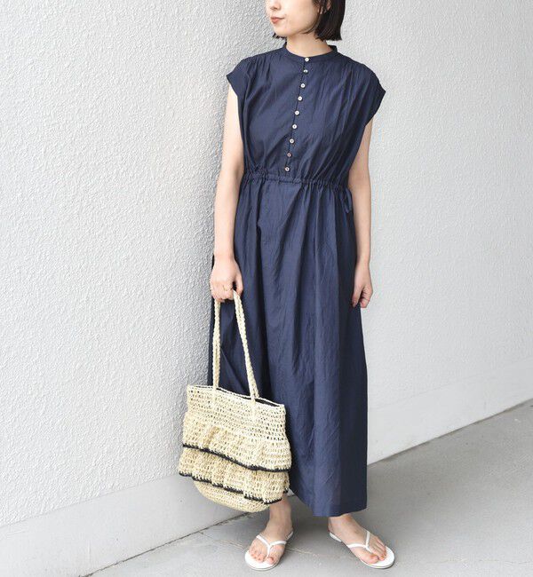 SHIPS Colors 「《予約》SHIPS Colors:〈手洗い可能〉コットン キュプラ ギャザー ワンピース◆」|ワンピース|