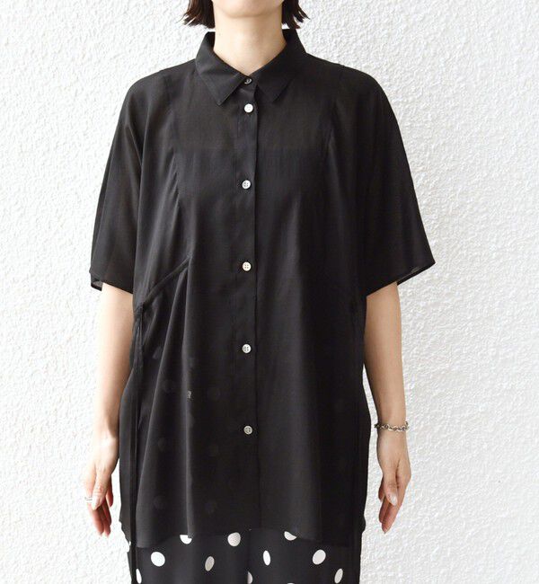 SHIPS for women「《予約》【WEB限定】〈手洗い可能〉ウエスト ドロスト シアー ブラウス」|シャツ・ブラウス|