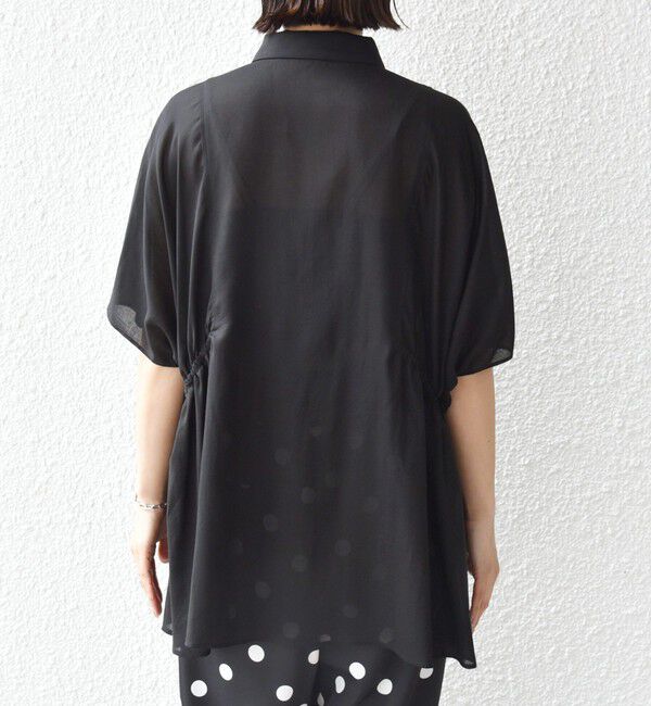 SHIPS for women「《予約》【WEB限定】〈手洗い可能〉ウエスト ドロスト シアー ブラウス」|シャツ・ブラウス|