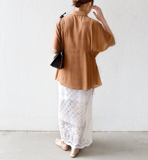 SHIPS for women「《予約》【WEB限定】〈手洗い可能〉ウエスト ドロスト シアー ブラウス」|シャツ・ブラウス|