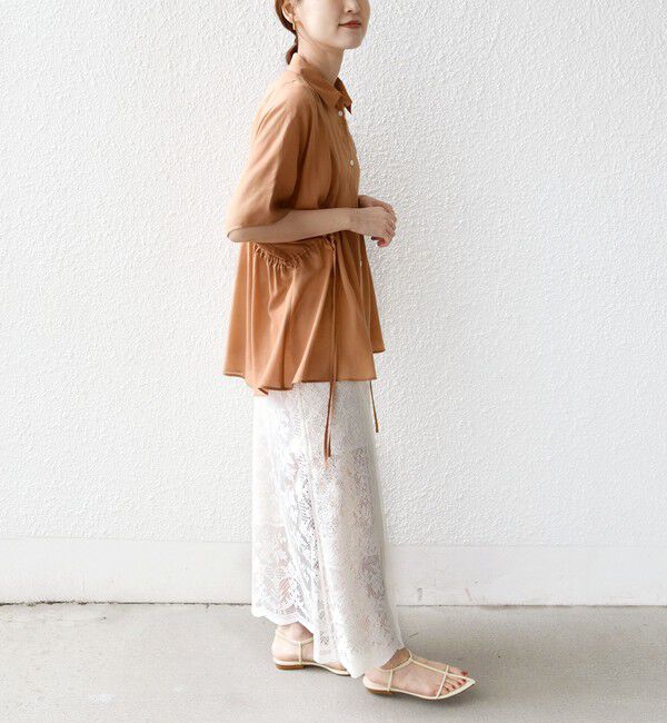 SHIPS for women「《予約》【WEB限定】〈手洗い可能〉ウエスト ドロスト シアー ブラウス」|シャツ・ブラウス|