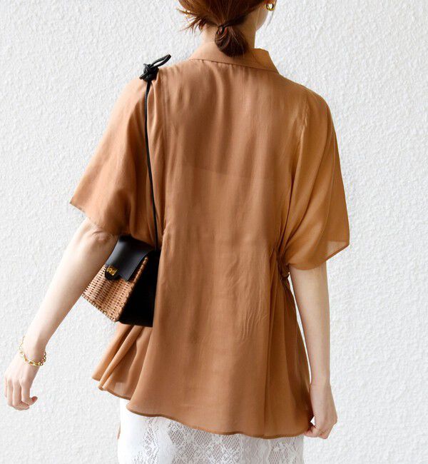 SHIPS for women「《予約》【WEB限定】〈手洗い可能〉ウエスト ドロスト シアー ブラウス」|シャツ・ブラウス|