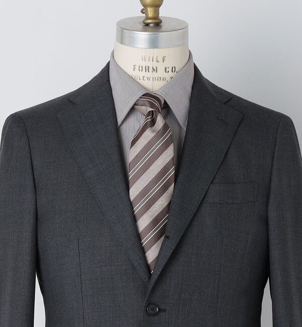 SHIPS「SHIPS: シルク デラヴェ サテン ストライプ ネクタイ」|ネクタイ・蝶ネクタイ|ブラウン