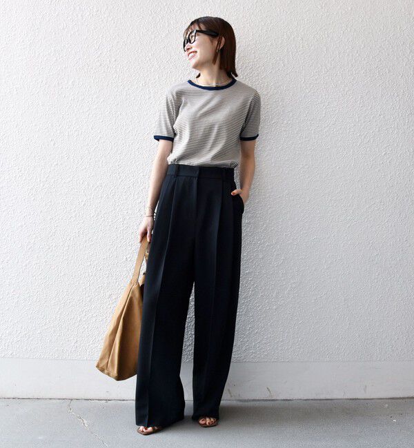 SHIPS any「Healthknit:〈洗濯機可能〉リブ ボーダー TEE」|Tシャツ・カットソー|