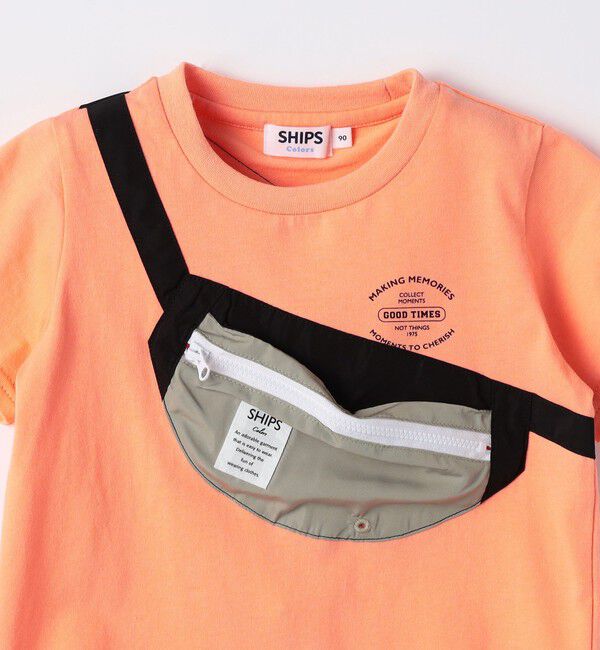 SHIPS Colors 「SHIPS Colors:80～130cm /〈洗濯機可能〉ボディバッグ プリント Tシャツ」|Tシャツ・カットソー|