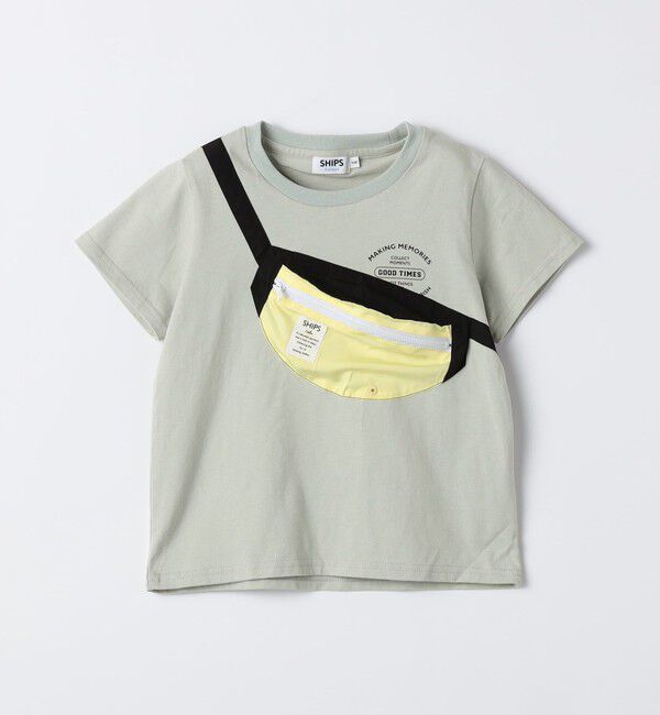 SHIPS Colors 「SHIPS Colors:80～130cm /〈洗濯機可能〉ボディバッグ プリント Tシャツ」|Tシャツ・カットソー|ライトグリーン