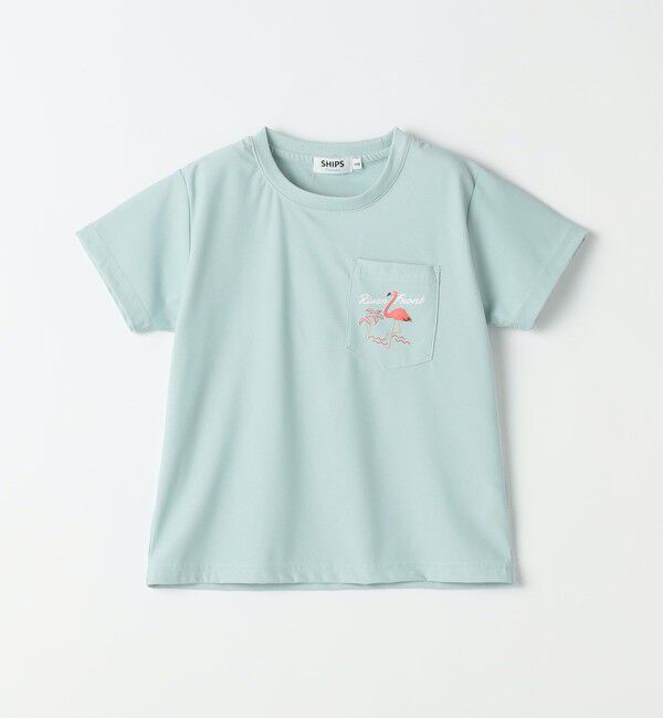 SHIPS Colors 「【WEB限定】SHIPS Colors:90～140cm /〈接触冷感・UVカット〉カノコ ポケット プリントT」|Tシャツ・カットソー|ライトブルー