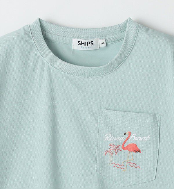 SHIPS Colors 「【WEB限定】SHIPS Colors:90～140cm /〈接触冷感・UVカット〉カノコ ポケット プリントT」|Tシャツ・カットソー|