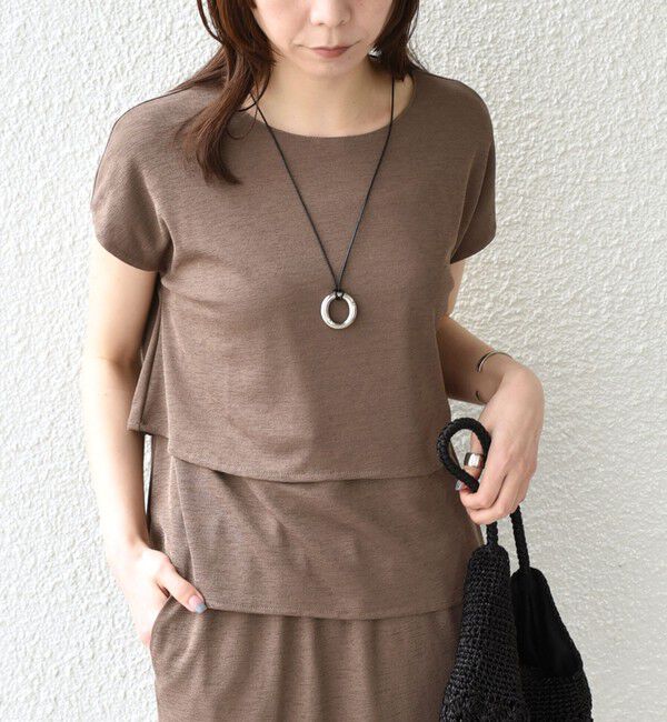 SHIPS Colors 「《予約》SHIPS Colors:〈手洗い可能〉リネンライク ミラノ ティアード トップス◆」|Tシャツ・カットソー|