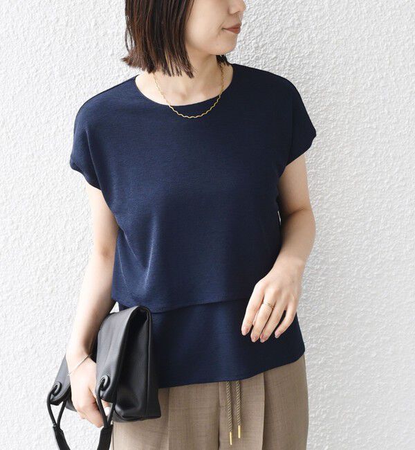 SHIPS Colors 「《予約》SHIPS Colors:〈手洗い可能〉リネンライク ミラノ ティアード トップス◆」|Tシャツ・カットソー|