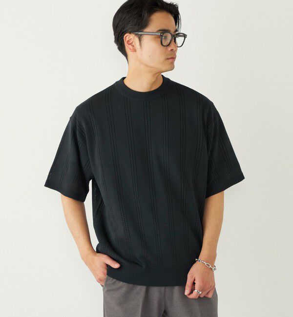 SHIPS Colors 「《予約》【WEB限定】SHIPS Colors:〈手洗い可能〉リネンタッチ 針抜き ニット◆」|ニット・セーター|ネイビー