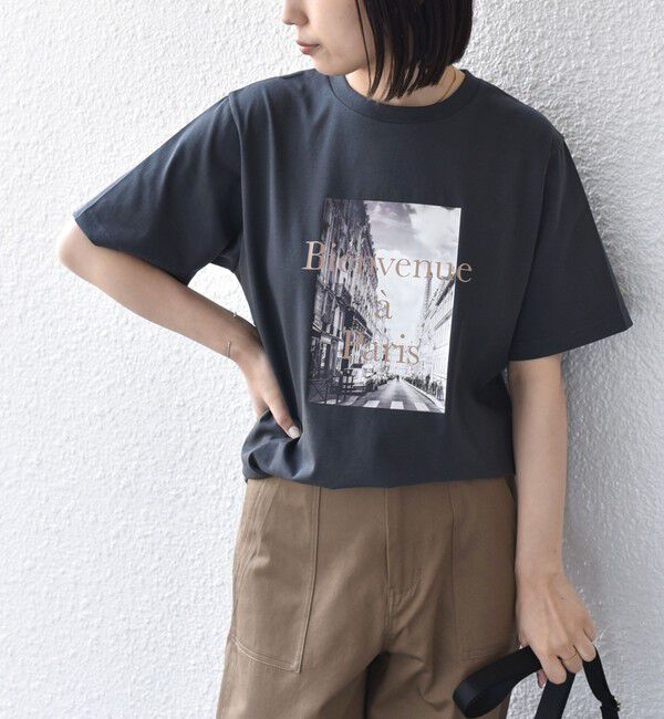 SHIPS Colors 「《予約》SHIPS Colors:〈接触冷感・UVカット・洗濯機可能〉PARIS フォト TEE◆」|Tシャツ・カットソー|