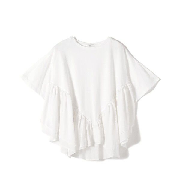 SHIPS for women「《予約》【WEB限定】〈手洗い可能〉ランダム ギャザー ドッキング TEE」|Tシャツ・カットソー|