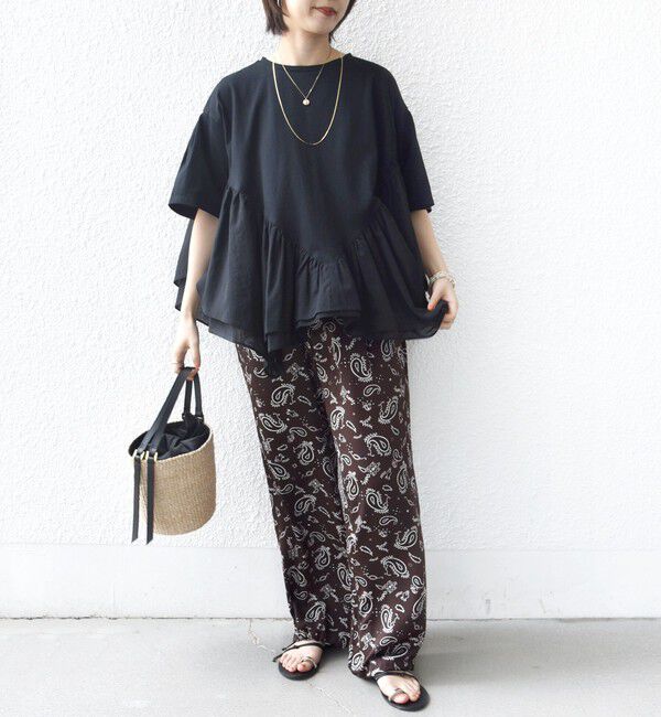 SHIPS for women「《予約》【WEB限定】〈手洗い可能〉ランダム ギャザー ドッキング TEE」|Tシャツ・カットソー|