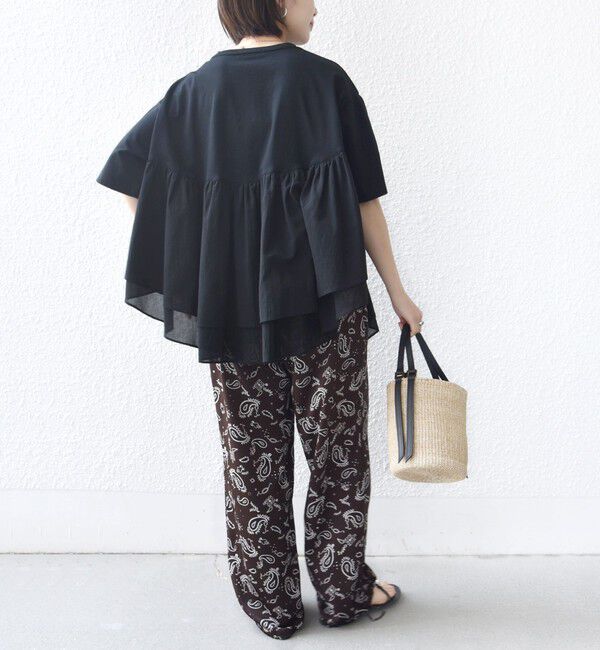 SHIPS for women「《予約》【WEB限定】〈手洗い可能〉ランダム ギャザー ドッキング TEE」|Tシャツ・カットソー|