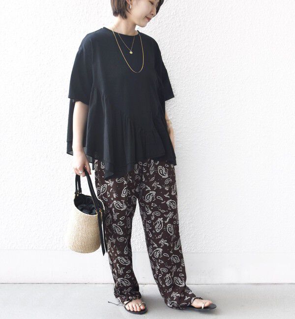 SHIPS for women「《予約》【WEB限定】〈手洗い可能〉ランダム ギャザー ドッキング TEE」|Tシャツ・カットソー|