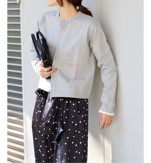 OUTDOOR PRODUCTS Usual Things「ロゴ刺繍コットンクルーネックカーディガン」|カーディガン|