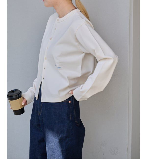 OUTDOOR PRODUCTS Usual Things「ロゴ刺繍コットンクルーネックカーディガン」|カーディガン|