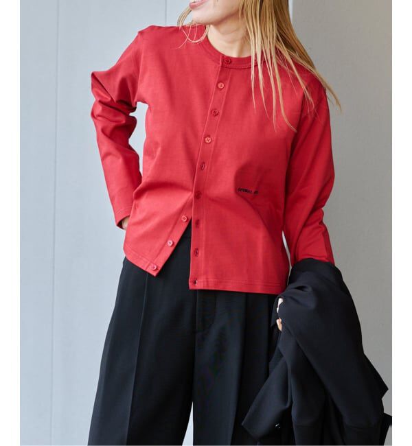 OUTDOOR PRODUCTS Usual Things「ロゴ刺繍コットンクルーネックカーディガン」|カーディガン|