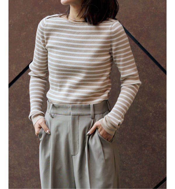 OUTDOOR PRODUCTS Usual Things「ボーダーボートネックニット」|ニット・セーター|