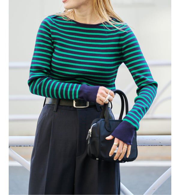 OUTDOOR PRODUCTS Usual Things「ボーダーボートネックニット」|ニット・セーター|ネイビー