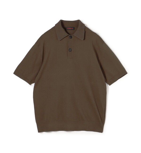 CABaN「コットン ポロニットプルオーバー」|ニット・セーター|45 キャメル