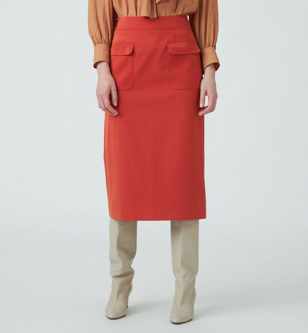 Ballsey「ブラッシュドサテン サイドポケットタイトスカート」|タイト|