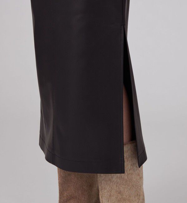 MACPHEE「レザーライク Iラインスカート」|タイト|