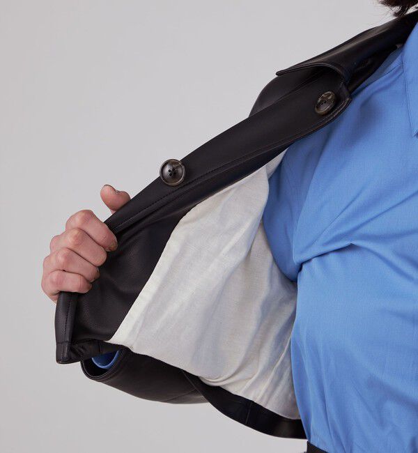 MACPHEE「レザーライク ショートジャケット」|ブルゾン・スタジャン|