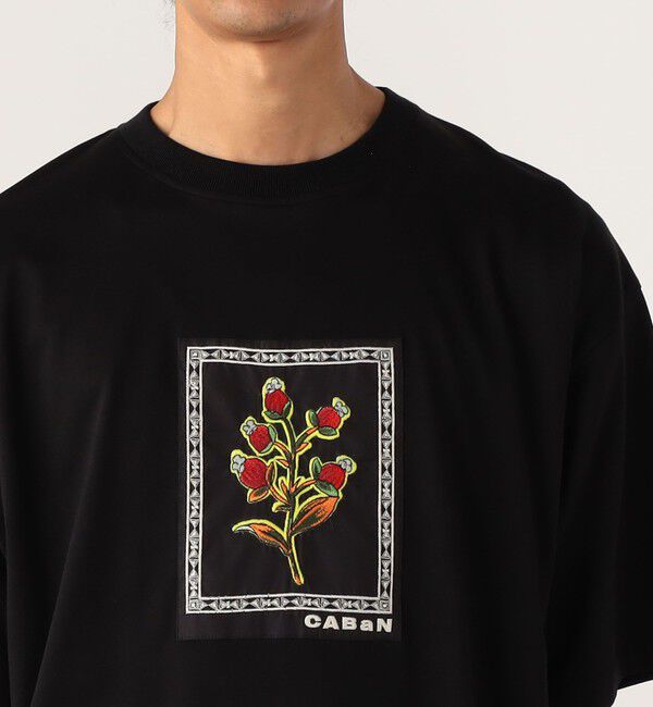 CABaN「CABaN スビンコットン ビンテージフラワーエンブロイダリーTシャツ」|Tシャツ・カットソー|