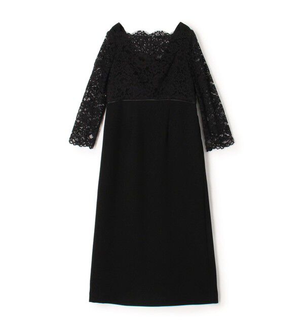 Ballsey「レースコンビ スクエアネックワンピース」|ドレス|19 ブラック