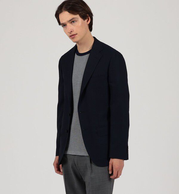 TOMORROWLAND MENS「Super120'sウールポリエステル ホップサック シングルブレステッド2Bジャケット」|テーラードジャケット|