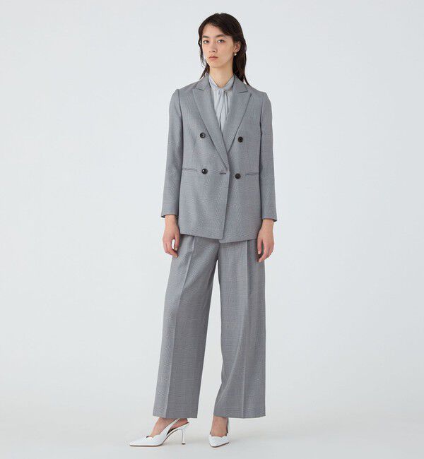 TOMORROWLAND collection「ZELANDER GLEN CHECK タックワイドパンツ」|スラックス|