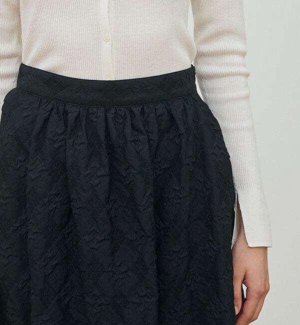 DES PRES「アーガイルジャカード フレアロングスカート」|フレア|