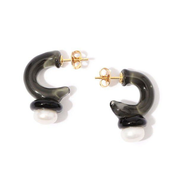 TOMORROWLAND GOODS「LEVENS JEWELS MINI PEARL HOOPS ピアス」|ピアス|18 ブラック系
