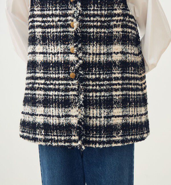 TOMORROWLAND collection「オーロラグレンチェック Vカラージレ」|ベスト・ジレ|