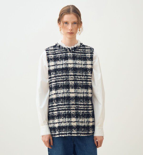 TOMORROWLAND collection「オーロラグレンチェック Vカラージレ」|ベスト・ジレ|