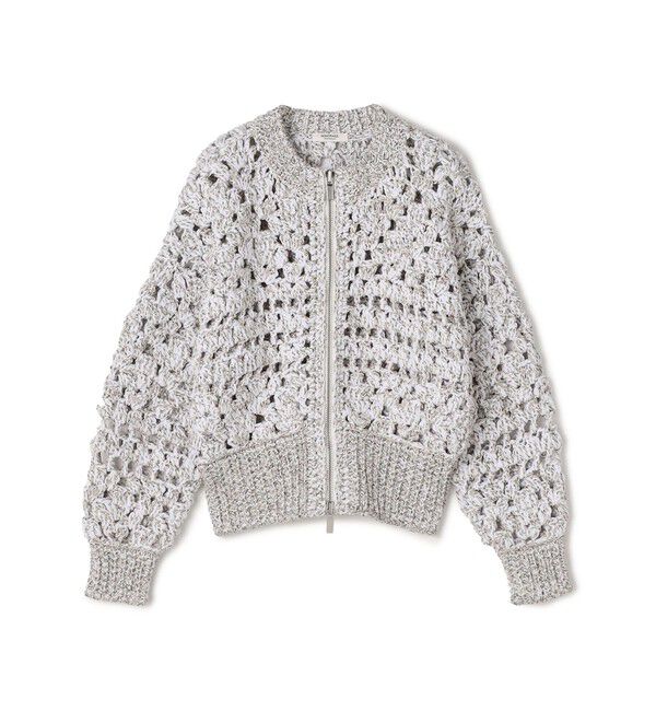 MACPHEE「ルレックスハンドニット ジップアップカーディガン」|カーディガン|18 シルバー系