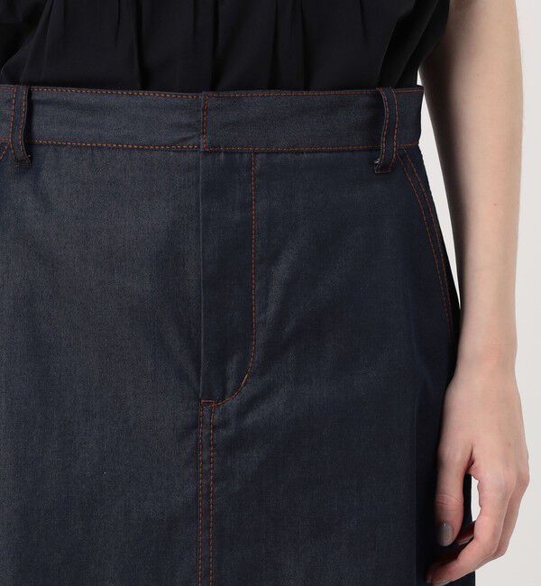 TOMORROWLAND collection「コットンシルクデニム トラペーズスカート」|台形|