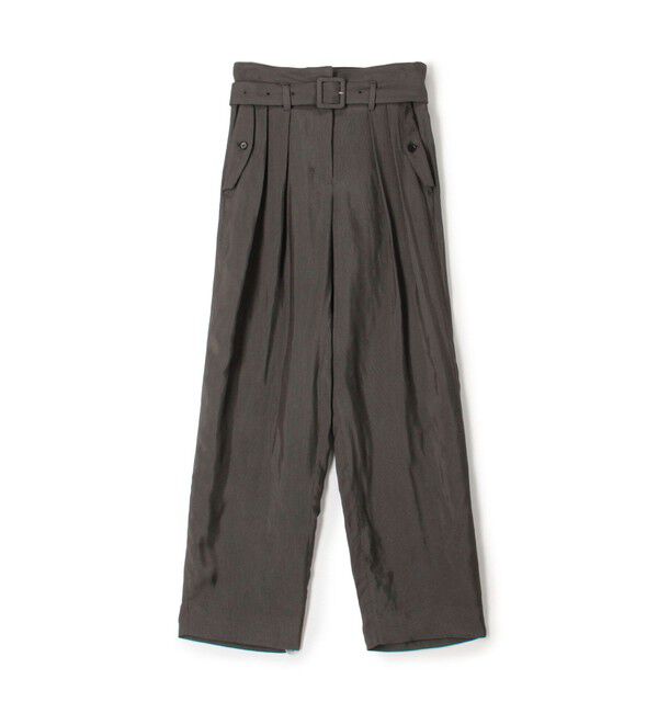 BACCA「レーヨンハウンドトゥース ベルテッド2タックパンツ」|カーゴ|18 ブラック系