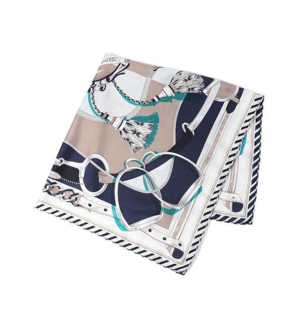 TOMORROWLAND GOODS「MANIPURI TASSEL シルクスカーフ」|バンダナ・スカーフ|68 ネイビー系