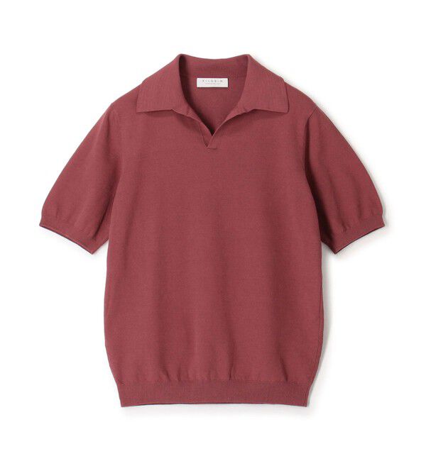 TOMORROWLAND MENS「コットンメッシュ スキッパーニット」|ニット・セーター|33 スモークピンク