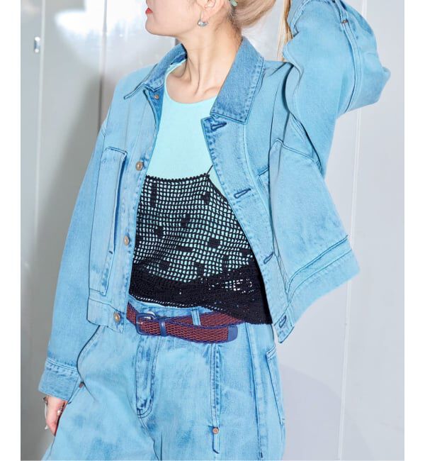  「SAYAKA DAVIS CROPPED JACKET WJK502-DDN：デニムジャケット」|デニムジャケット|