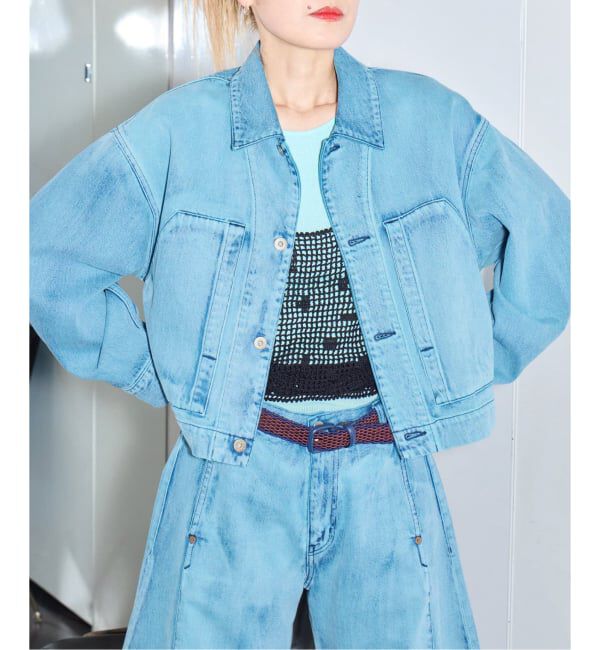  「SAYAKA DAVIS CROPPED JACKET WJK502-DDN：デニムジャケット」|デニムジャケット|