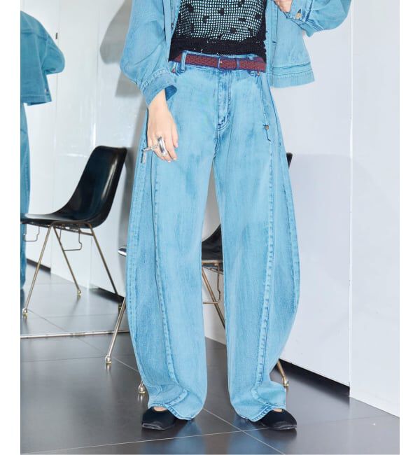 「SAYAKA DAVIS BARREL DENIM WPT500-DDN：デニムパンツ」|デニム|ブルー A