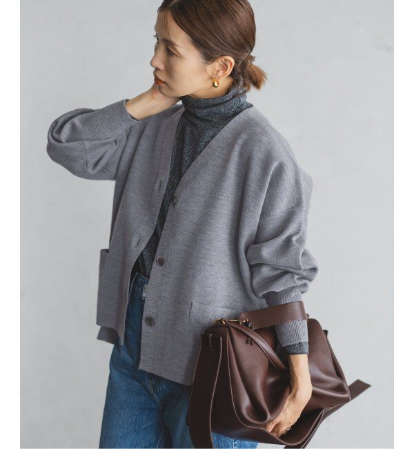 IENA「スーパーファインスムース ショートカーディガン」|カーディガン|