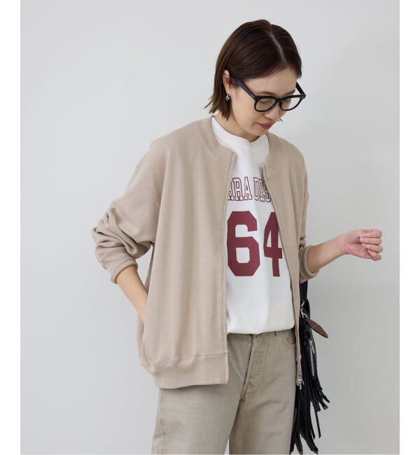 SLOBE IENA「ダブルZIPクルーネックカーディガン」|カーディガン|ベージュ