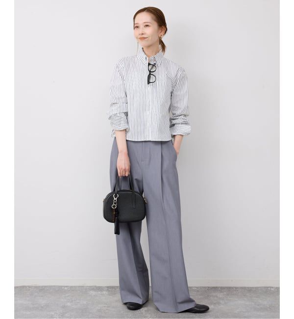 SLOBE IENA「GREEN BUTTER/グリーンバター Stripe Cotton Shirt」|シャツ・ブラウス|