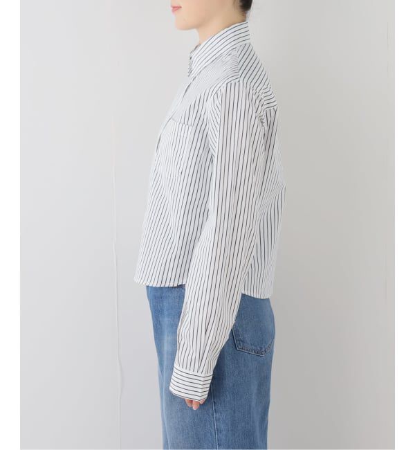 SLOBE IENA「GREEN BUTTER/グリーンバター Stripe Cotton Shirt」|シャツ・ブラウス|