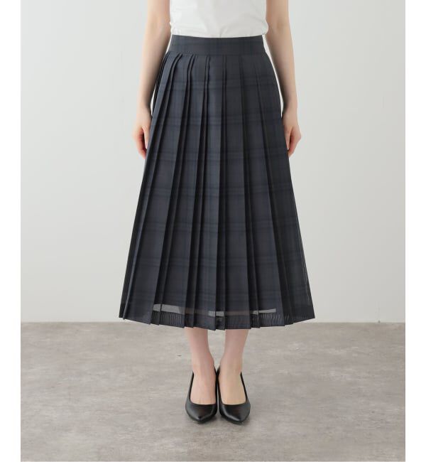 IENA「シアーチェックプリーツスカート」|スカート|